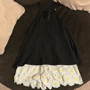 Black and Daisy Romper
